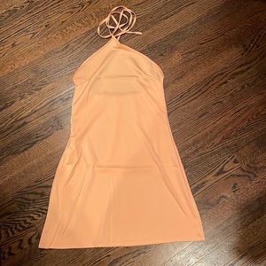 Peach Satin Dress